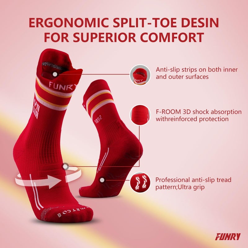 FUNRY Store Club Collection Soccer Grip Socks,Non-Slip Soccer Socks,Comfy Secure Fit For Football Running & Basketball(sizes:7-11) - Image 3